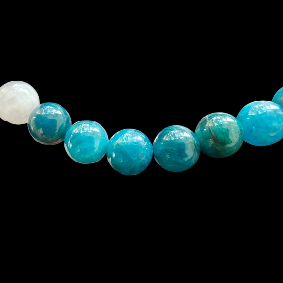 Lapis Lazuli, Apatite, Moonstone and Angelite Bracelet Natural Stones Unisex - Picture 2 of 7